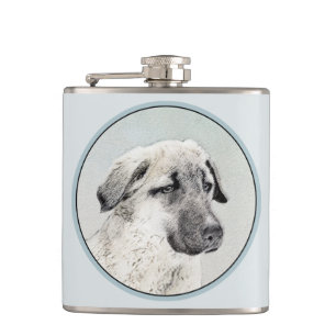 Anatolische Hirtenmalerei - Originelle Hundekunst Flachmann