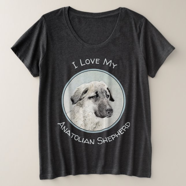 Anatolische Hirtenmalerei - Originelle Hundekunst Große Größe T-Shirt (Design vorne)