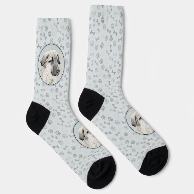 Anatolische Hirtenmalerei - Originelle Hundekunst Socken (Rechts)