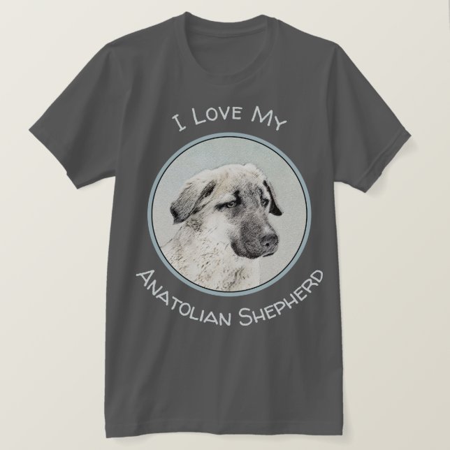 Anatolische Hirtenmalerei - Originelle Hundekunst T-Shirt (Design vorne)