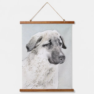 Anatolische Hirtenmalerei - Originelle Hundekunst Wandteppich Mit Holzrahmen