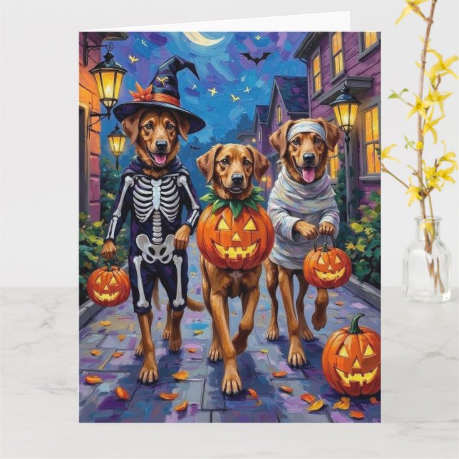 Anatolische Schäferhunde Halloween-Kostüme Karte (Gelbe Blume)