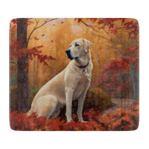 Anatolischer Hirtenhund im Herbst, fallende Blätte Schneidebrett