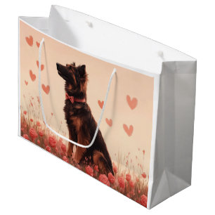 Anatolischer Hirtenhund mit Rosen - Valentinstag Große Geschenktüte