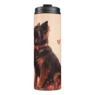 Anatolischer Hirtenhund mit Rosen - Valentinstag Thermosbecher