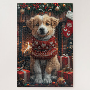 Anatolischer Hirtenhund mit Weihnachtsgeschenken K Puzzle