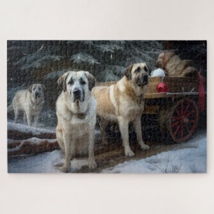 Anatolischer Hirtenhund Schnee-Schlitten Weihnacht Puzzle