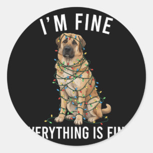 Anatolischer Hirtenhund Weihnachten Mir geht's gut Runder Aufkleber