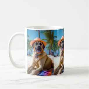 Anatolischer Schäferhund am Strand, Hundeliebhaber Kaffeetasse