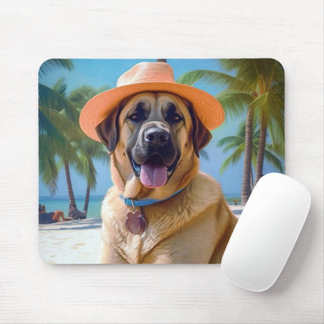 Anatolischer Schäferhund am Strand, Hundeliebhaber Mousepad (Mit Mouse)