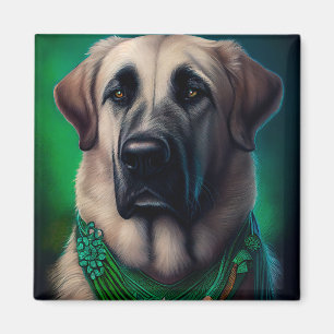 Anatolischer Schäferhund im St. Patrick's Day Klei Magnet