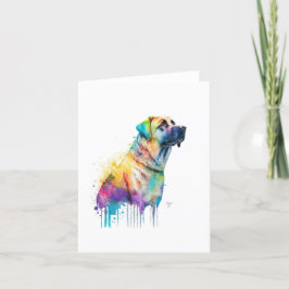 Anatolischer Schäferhund in Aquarell & Pen Feiertagskarte