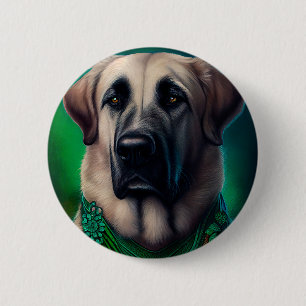 Anatolischer Schäferhund in St. Patrick's Day Dres Button