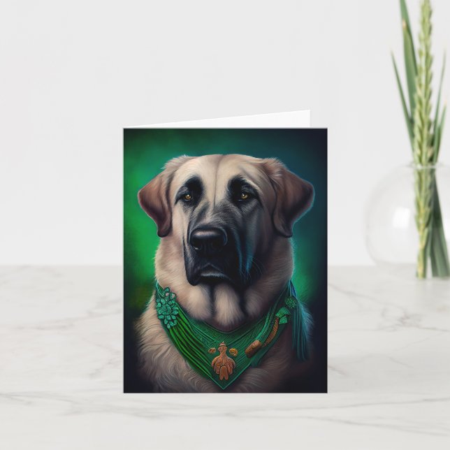 Anatolischer Schäferhund in St. Patrick's Day Dres Karte (Vorderseite)