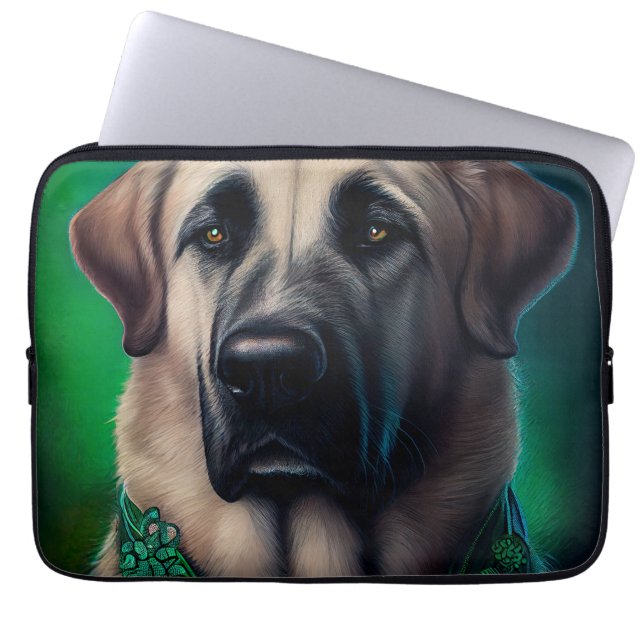 Anatolischer Schäferhund in St. Patrick's Day Dres Laptopschutzhülle (Vorderseite)
