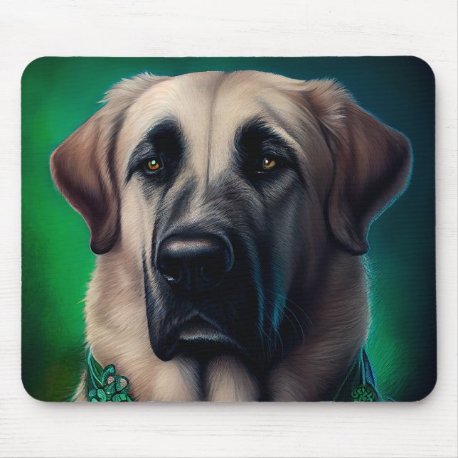 Anatolischer Schäferhund in St. Patrick's Day Dres Mousepad (Vorne)