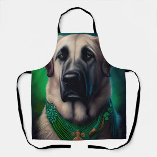 Anatolischer Schäferhund in St. Patrick's Day Dres Schürze