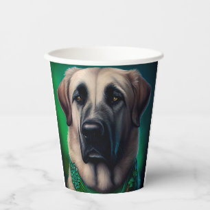 Anatolischer Schäferhund in St. Patrick's Day-Klei Pappbecher