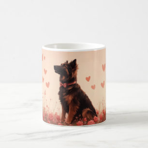 Anatolischer Schäferhund mit Rose - Valentinstag Kaffeetasse