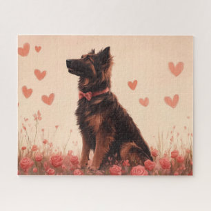 Anatolischer Schäferhund mit Rose - Valentinstag Puzzle