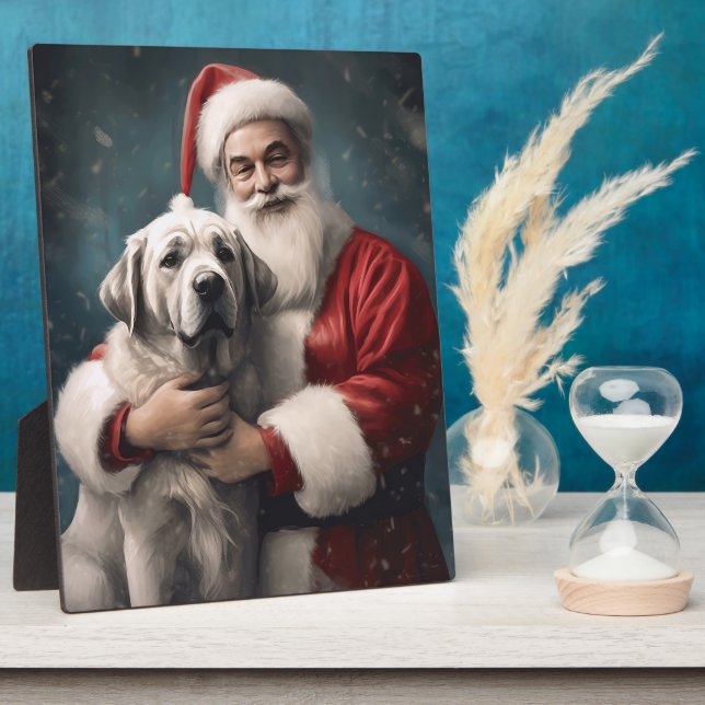 Anatolischer Schäferhund mit Weihnachten des Weihn Fotoplatte (Seite)