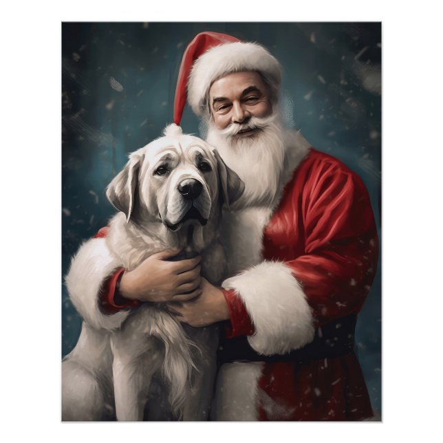 Anatolischer Schäferhund mit Weihnachten des Weihn Poster (Vorderseite)