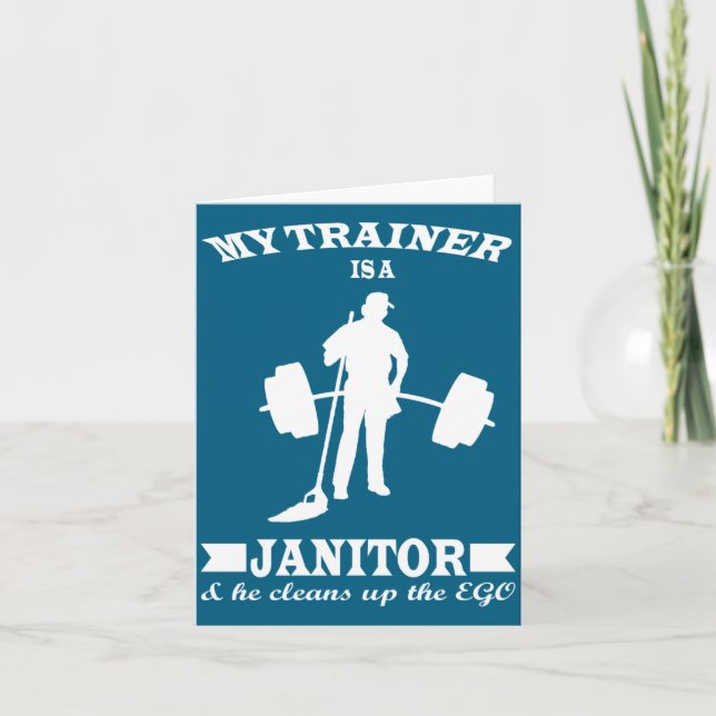 Anatoly My Trainer Is Janitor Funny Gym Prank  Karte (Vorderseite)