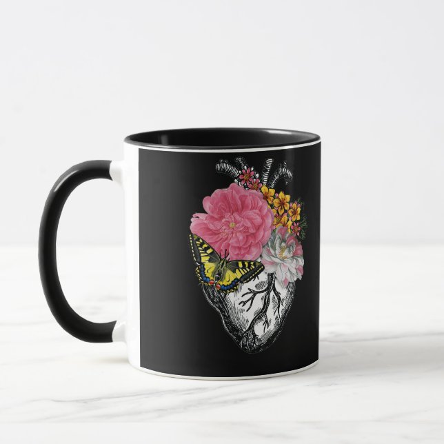 Anatomical Heart And Flowers Show Your Love Tasse (Links)