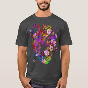Anatomical Heart And Flowers Show Your Love Women  T-Shirt