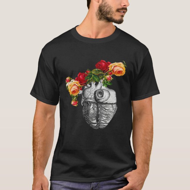 Anatomical Heart And Flowers Show Your Love Women  T-Shirt (Vorderseite)