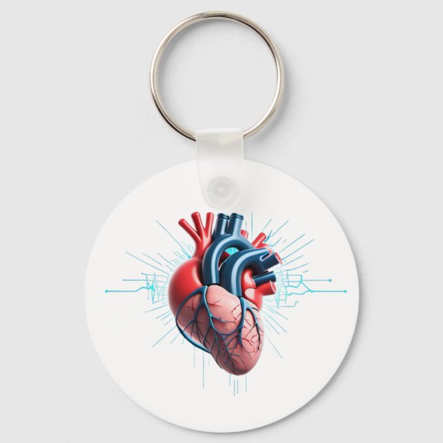 Anatomical Heart - Artistic Medical Abbildung Schlüsselanhänger (Vorderseite)