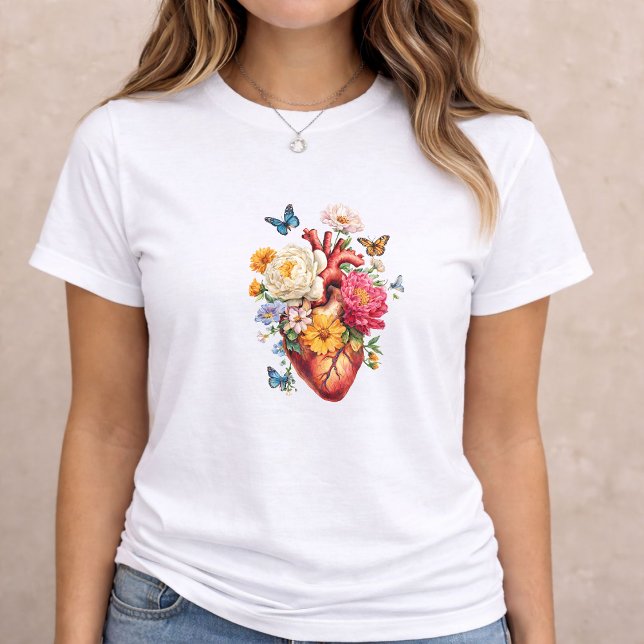 Anatomical Heart Floral Art Tri-Blend Shirt (Von Creator hochgeladen)