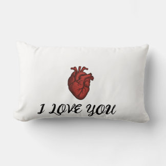 Anatomical Heart “I LOVE YOU” Design Lendenkissen