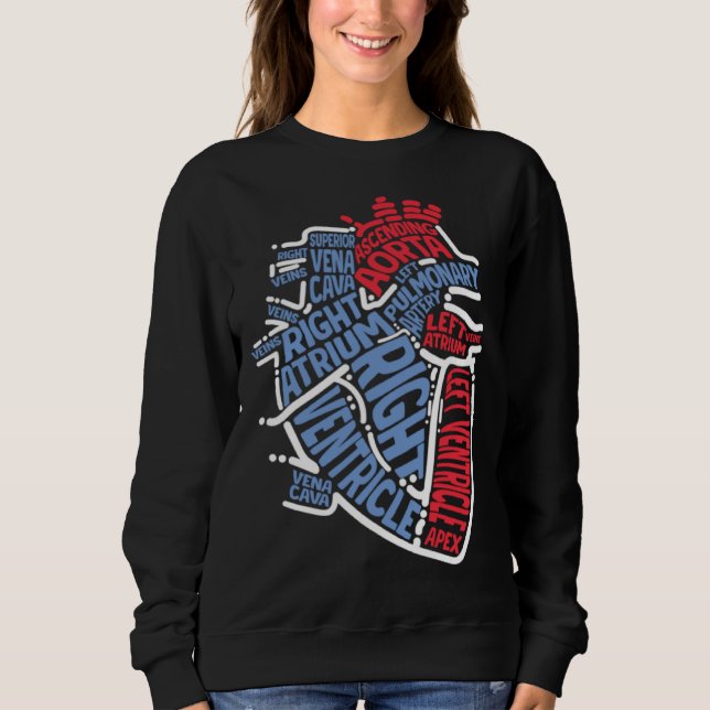 Anatomical Heart Medical Parts Cardiologist Surgeo Sweatshirt (Vorderseite)