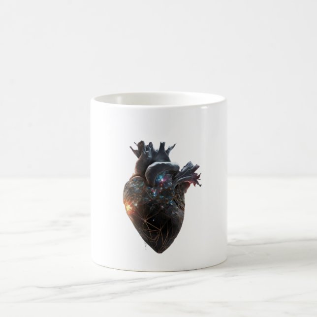 anatomical heart mug cosmic heart galaxy art cup s kaffeetasse (Mittel)