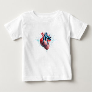 Anatomical Heart with EKG - Medical Art Design Baby T-shirt