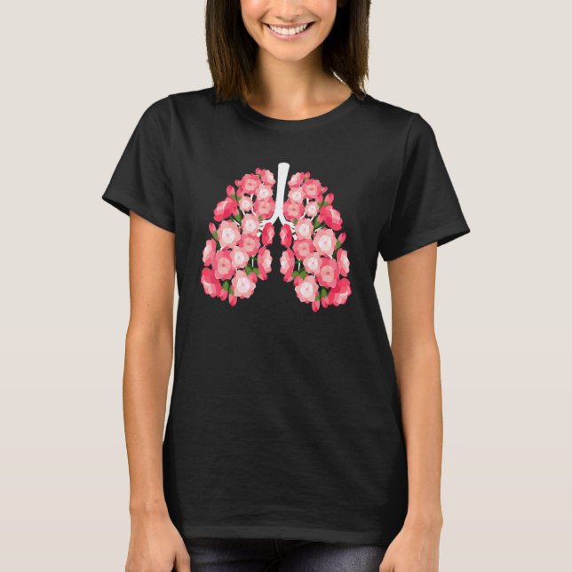 Anatomical Lungs Flowers Medical Science Anatomy T T-Shirt (Vorderseite)