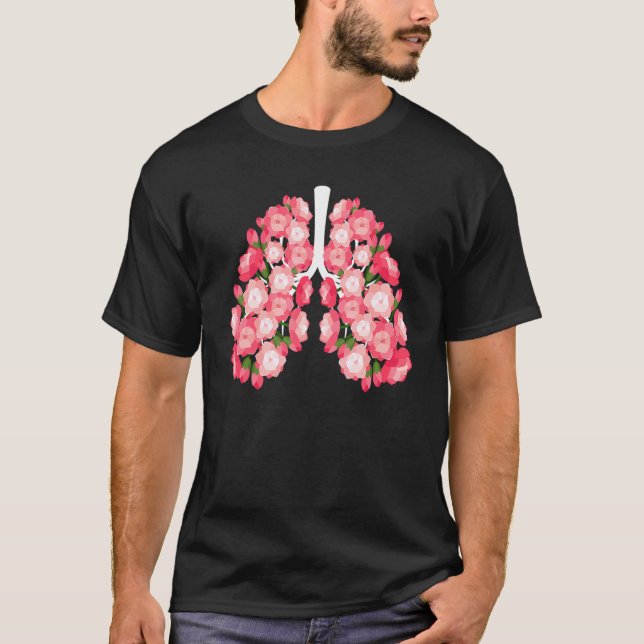 Anatomical Lungs Flowers Medical Science Anatomy T T-Shirt (Vorderseite)