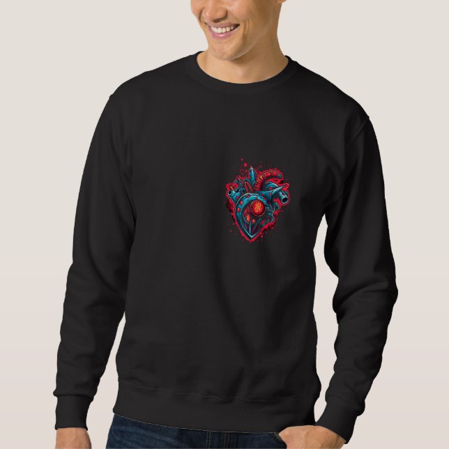 Anatomical Mechanical Heart Cyberpunk Cyber Heart Sweatshirt (Vorderseite)