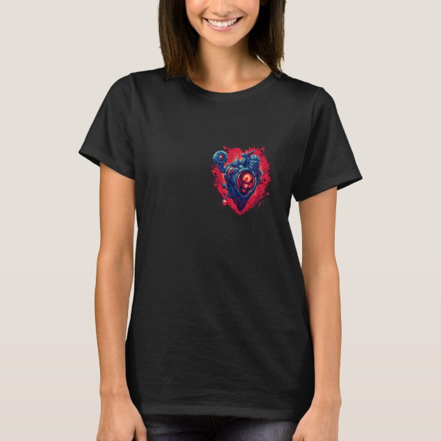 Anatomical Mechanical Heart with Laser Gun Cyberpu T-Shirt (Vorderseite)