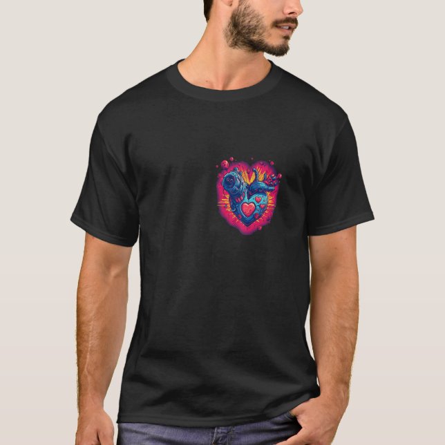 Anatomical Mechanical Heart with Laser Gun Cyberpu T-Shirt (Vorderseite)