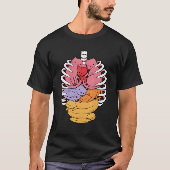 Anatomicat Menschliche Anatomie Röntgenkatze T-Shirt (Vorderseite)