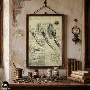 Anatomie Arm und Schulter von Leonardo da Vinci Poster