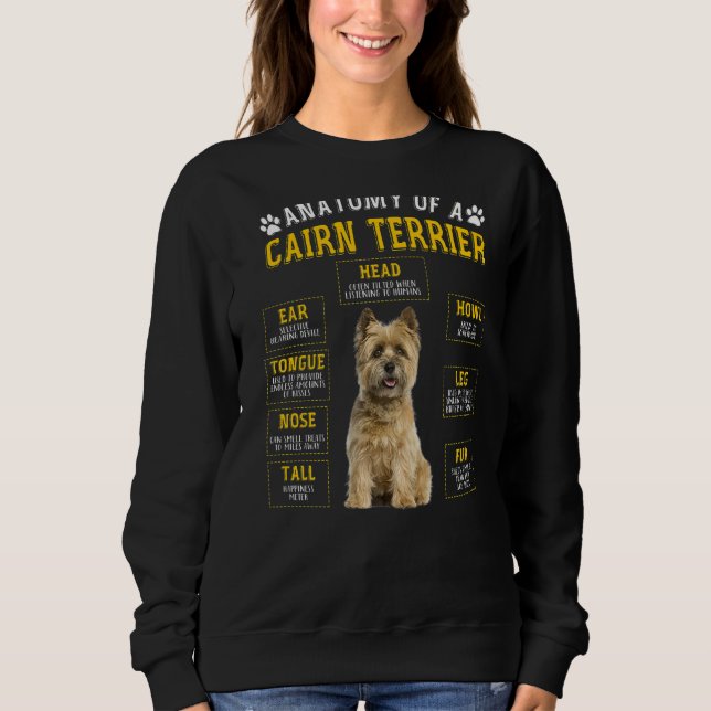 Anatomie Cairn Terrier für Frauen Männer Sweatshirt (Vorderseite)