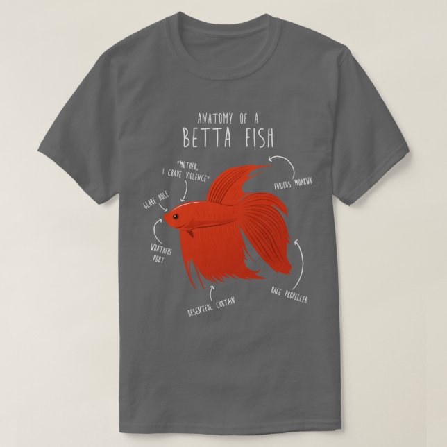 Anatomie der Betta-Fische T-Shirt (Design vorne)