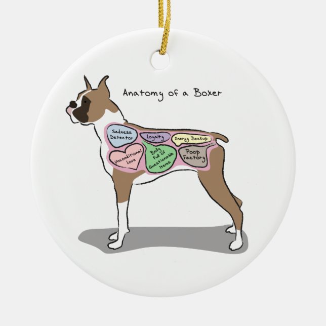 Anatomie der Boxer-Hundegeschenke Keramik Ornament (Vorne)