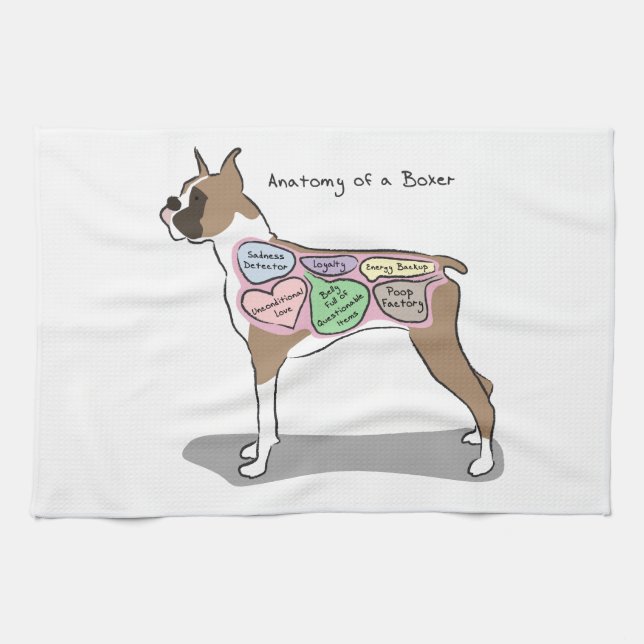 Anatomie der Boxer-Hundegeschenke Küchentuch (Horizontal)