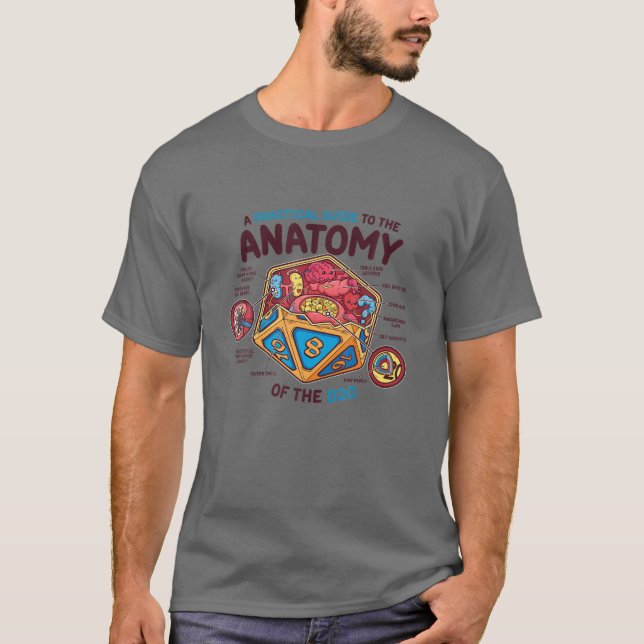 Anatomie der D20 Polyhedral 20 Sided Dice Funny T-Shirt (Vorderseite)