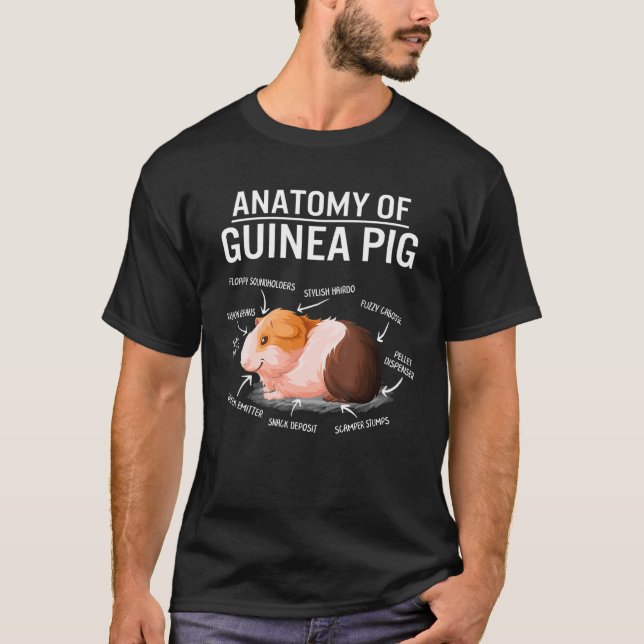 Anatomie der Guinea Schweinefleisch Niedliche Kart T-Shirt (Vorderseite)