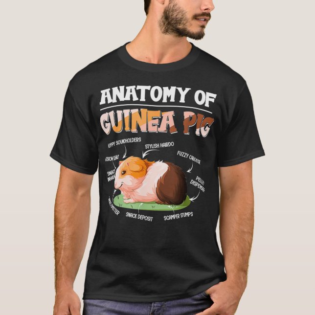 Anatomie der Guinea Schweinefleisch Niedliche Kart T-Shirt (Vorderseite)